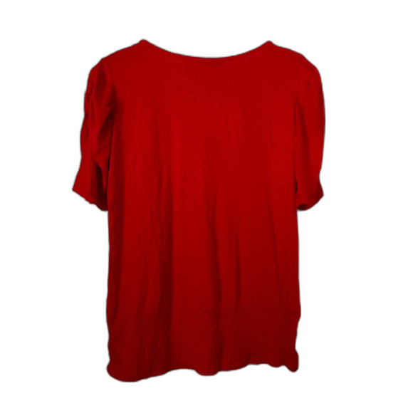 CUSTO BARCELONA Red Floral Neck T Shirt Tee Top Women's Size Small - Picture 6 of 9